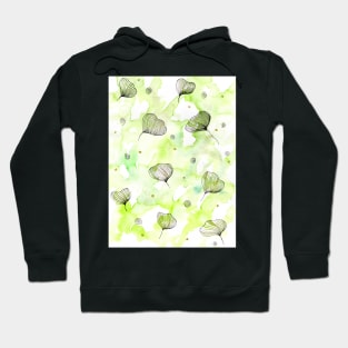 Tropical Indigo Leave Watercolor Pattern Hoodie